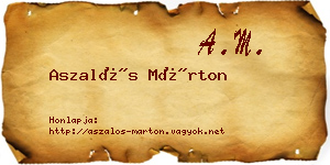 Aszalós Márton névjegykártya