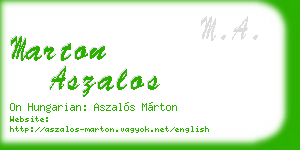 marton aszalos business card